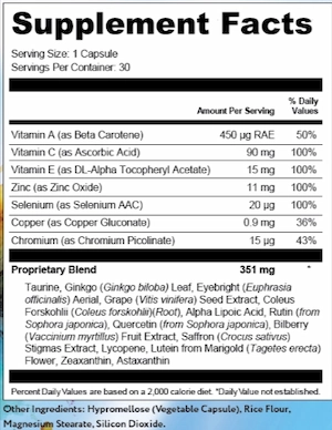 Clean Eye Supplement facts