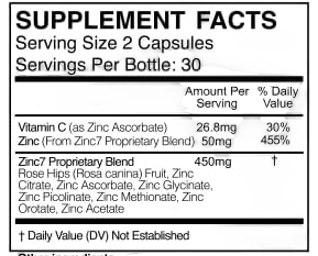 Zinc7 Supplement Facts